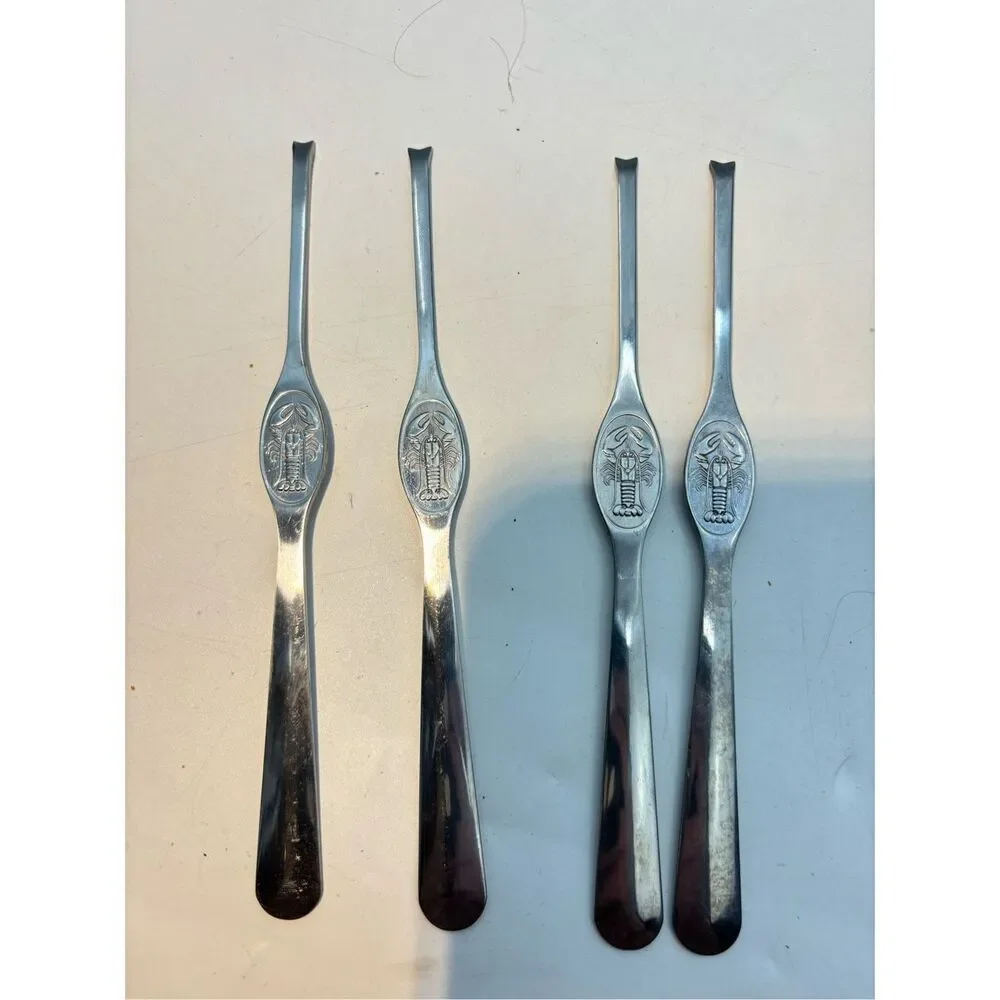 Title: Set of 4 Stainless Steel Lobster Picks – Seafood Crackers Tools – Engrave